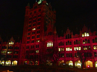 SUNY Plaza Goes Red