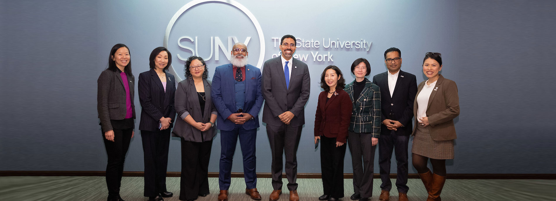 Members of the SUNY Asian American, Native, Pacific Islander Institute inaugural cohort in a group photo.
