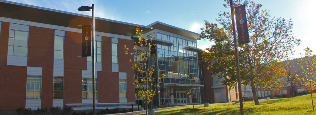 SUNY Broome campus building in sunlight