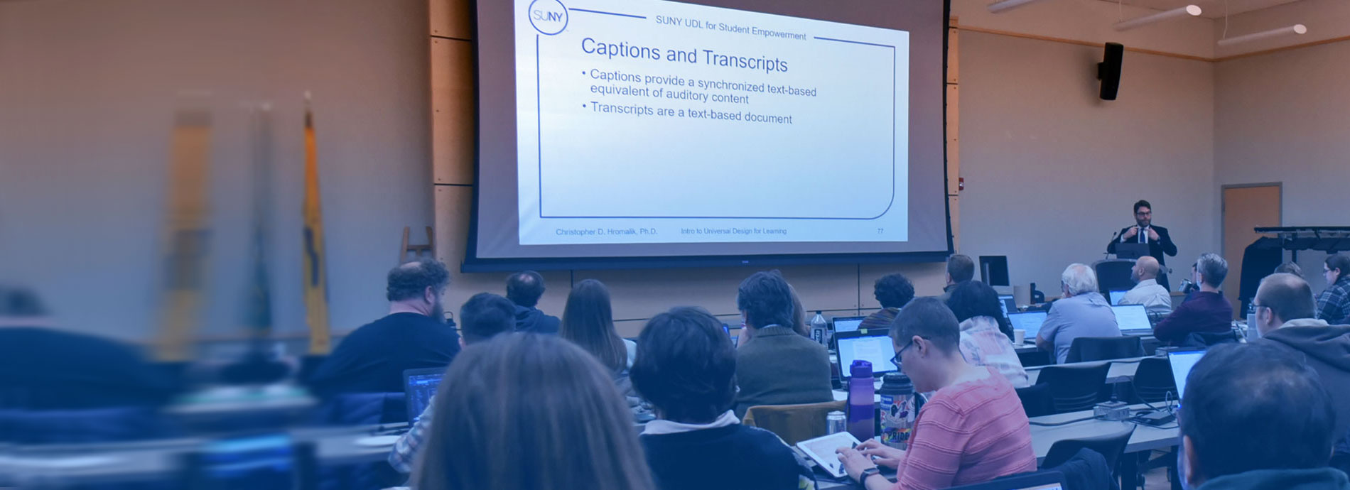 A classroom full of students taking a Universal Design for Learning class.