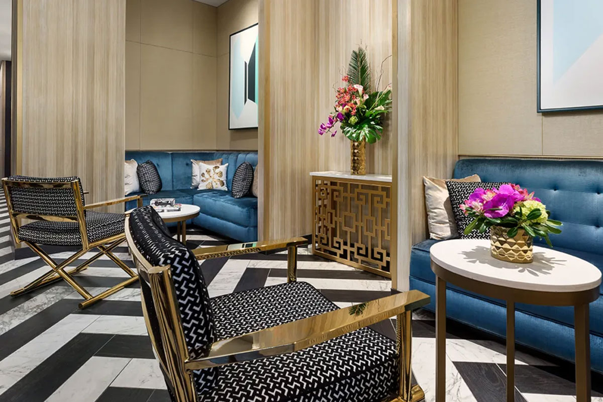 The lobby at Hotel 57 in New York City.