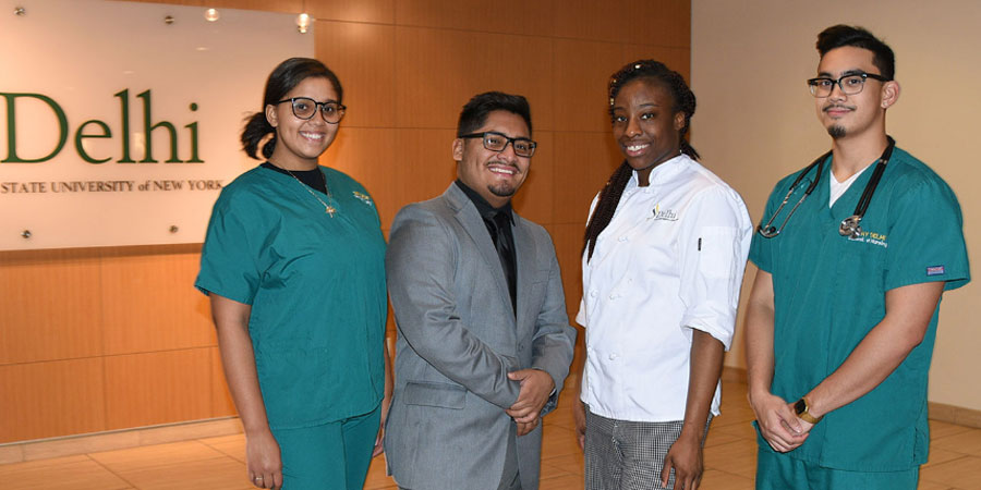 Diverse medical students at SUNY Delhi.