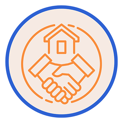 icon of student dorm with holding hands