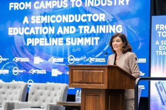 Governor Hochul addresses the conference attendees