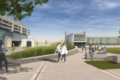 Concept drawing of the Sands Center for Allied Health at Finger Lakes Community College.	