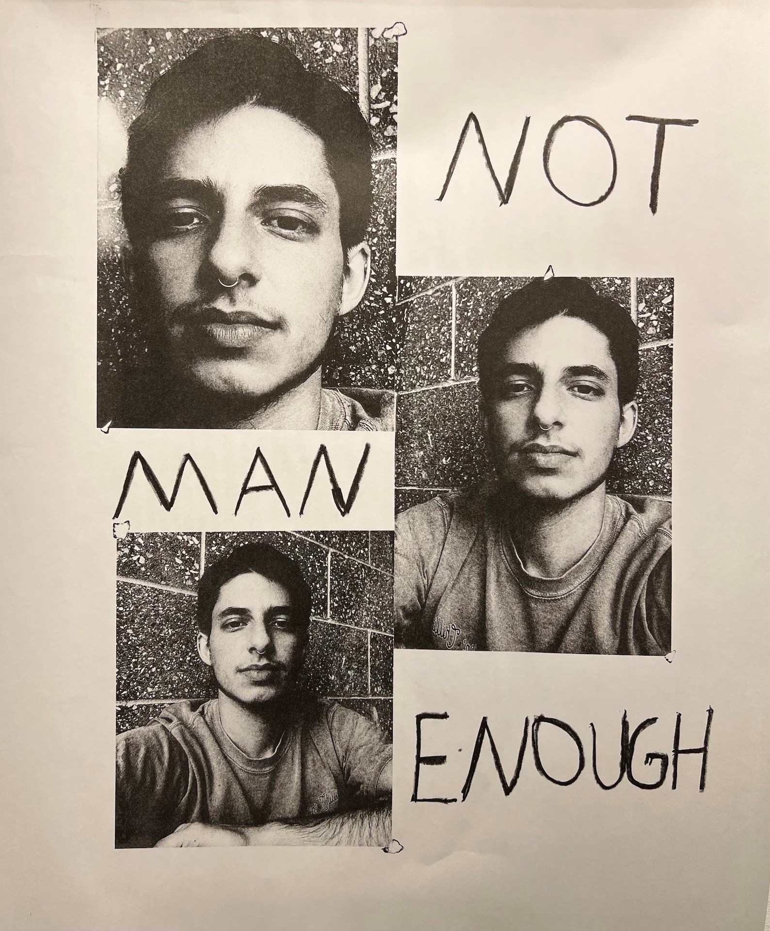 Lithography art titled Not Man Enough by Jack Dambrosio