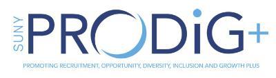 logo for SUNY PRODiG Plus - Promoting Recruitment, Opportunity, Diversity, Inclusion, and Growth