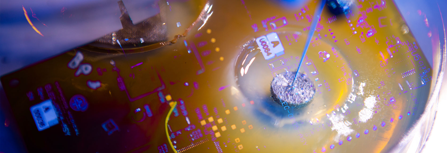 Close up view of biotech materials.