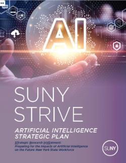 Front page of the AI Strategy White paper with an image of a hand holding a glowing orb with AI at the center.