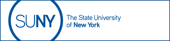 Generic SUNY Logo Header - Blue on white, blue border