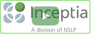 Inceptia logo with play button over top