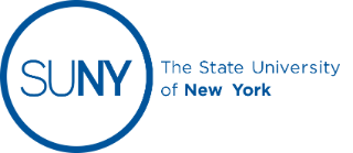 circle SUNY logo in blue, with the words State University of New York to the right